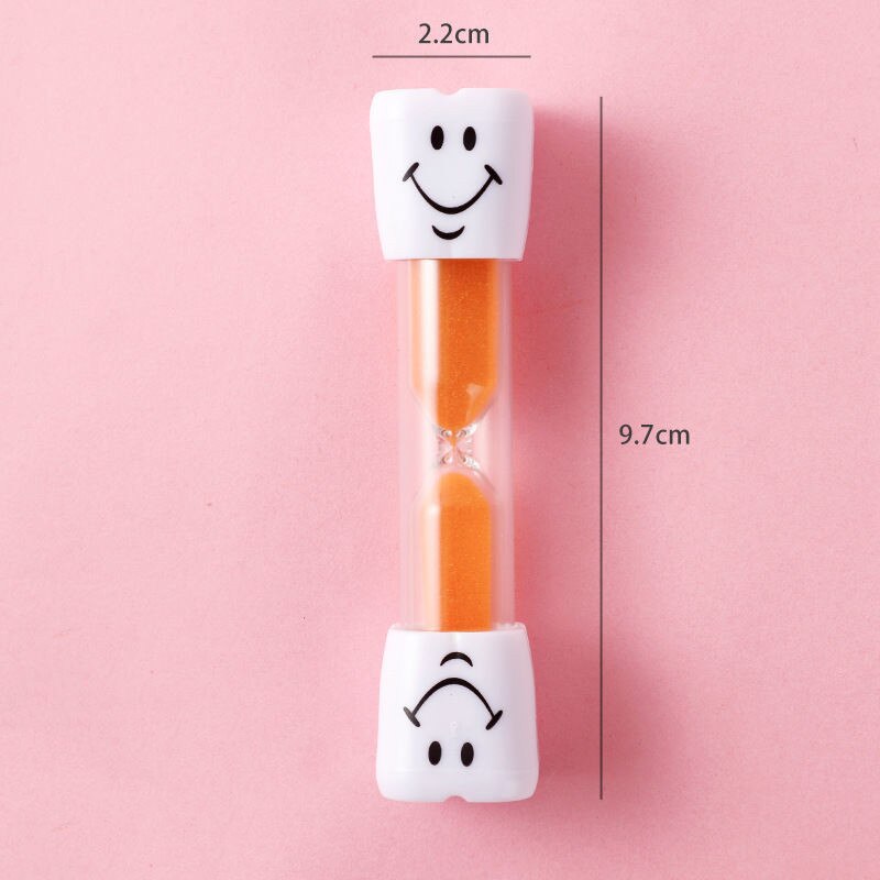 uśmiechnięty Twarz klepsydra piasek zegar dla gotowanie szczotkowanie zęby 3 minuty piaski regulator czasowy Sandglass dzieci Dzieci prezent pulpit ornament: pomarańczowy