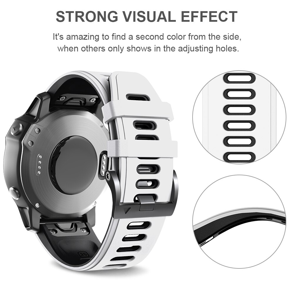 Anbest 26mm silikon klokkerem for fenix 6x 5x sport silikon klokkerem med hurtigreim for fenix 5x 3 3 hr