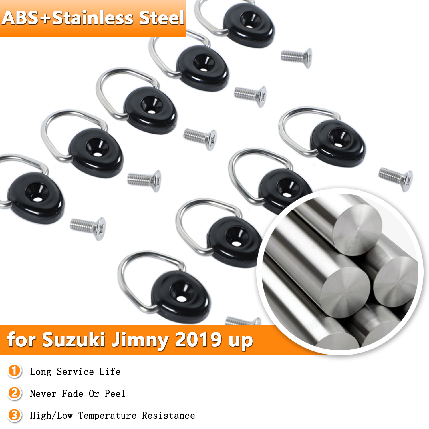 Anclajes de amarre, hebilla de anillo en D, gancho de caja trasera de tornillo para Suzuki Jimny 2022 2023 JB64 JB74, accesorios de Interior de coche