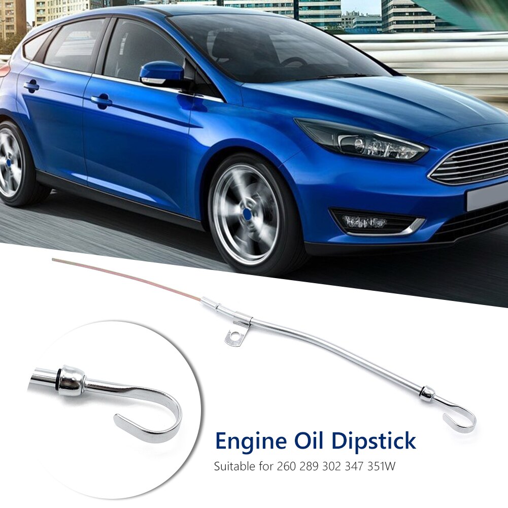 Chrome Steel Oil Dipstick w/ Tube for SBF 260 289 302 347 351W 1965-1987