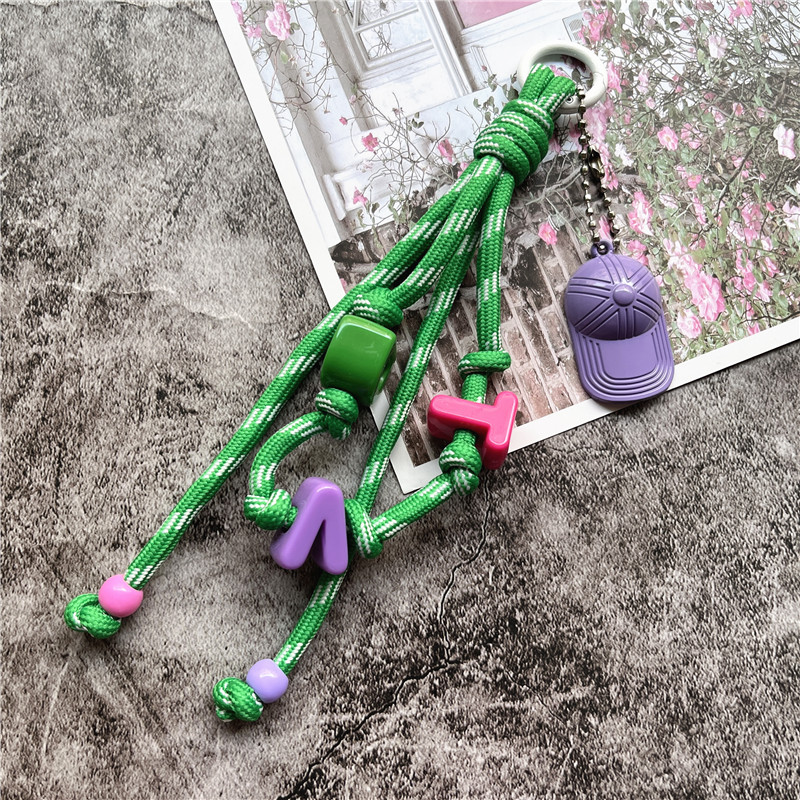 Keychains for Cell Phone Key Ring Acrylic Letter Strap for Keys Braided Key Lanyard Bag Cellular Pendant Keycord Exquisite: Green