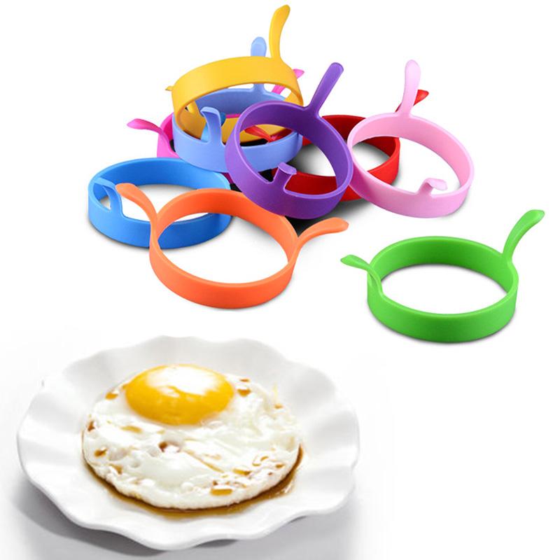 Forma redonda de silicona para freír huevos, tortilla de tortitas para cocina, desayuno, cocinar o freír, molde de temperatura, sartén de resistencia Hi U7A1