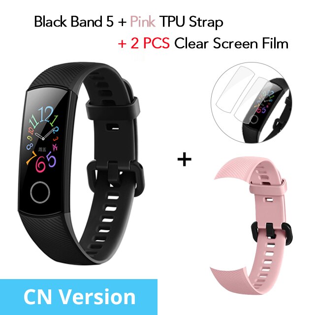 Huawei Honor fascia 5 Versione Globale smartband AMOLED Huawei smartwatch cuore rabbia ftness sonno tracker nuoto sport trakcer gps: CN N Pink