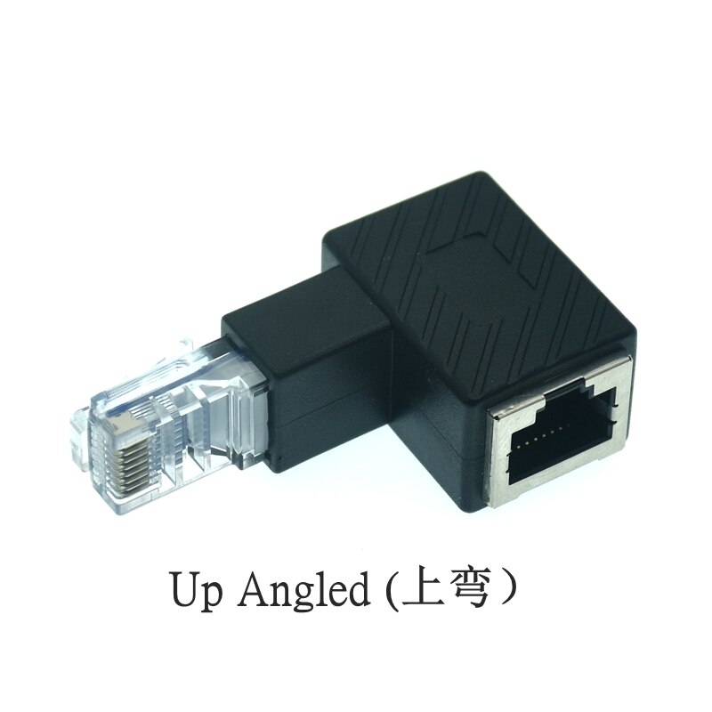 Ethernet Adapter 90 Degree 270 Degree RJ45 / 8P8C Ethernet Female to RJ45/8P8C Male Cat5e/Cat6 Up Down Left Right Angle Adapter: Up Angled