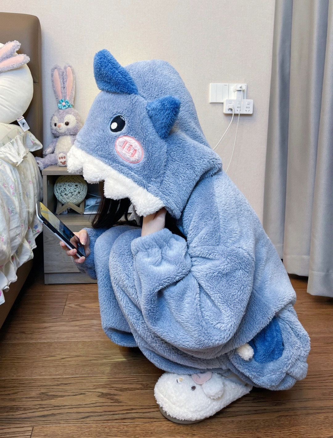 Cartoon Schattige Haai Dames Pyjama Flanellen Capuchon Nachtkleding Pijama Jumpsuit Dames Set Schattige Pyjama Halloween Party Loungewear