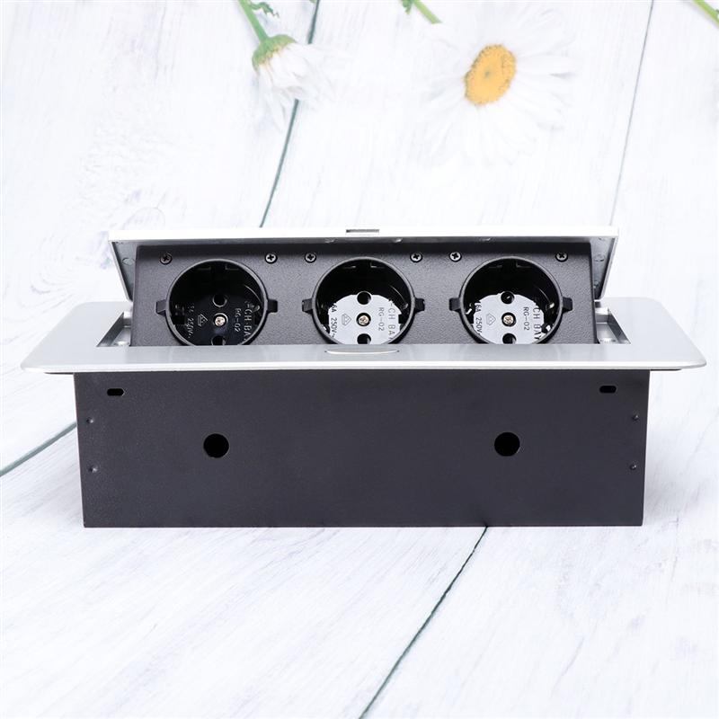 Circle Pop-Up Meeting Socket Damped Multimedia Outlet Socket Connection Box Desktop Pop Up Socket For Conference Room