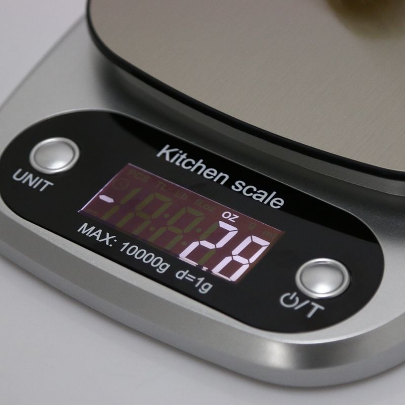 Kitchen Scales Food Baking Weight Digital LCD Electronic Weighing Scale 10kg(silver)