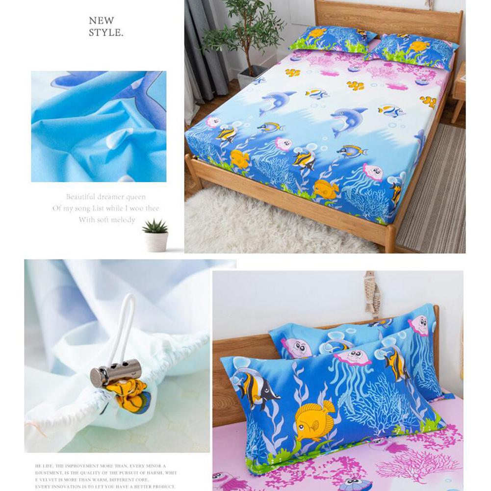 DishyKooker Breathable Waterproof Cartoon Printing Bed Mattress Cover Fitted Sheet for Old Man Woman Nursing Mat