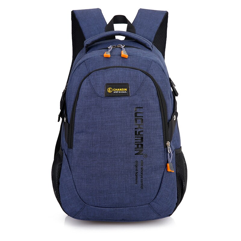 Men's Backpack Bag Male Polyester Laptop Backpack Computer Bags High School Student College Students Bag Male: Dark Blue