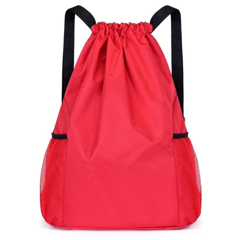 Sportrugzak met trekkoord String Bag Sackpack met grote capaciteit Gymzwemstrand voor dames en heren om dagelijks vast te houden: GRIJS