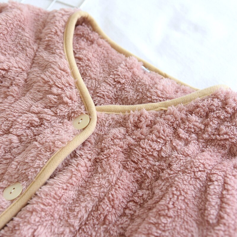 Tops de franela para dormir para mujer, ropa de dormir informal cálida, gruesa y suave, Top cómodo y dulce para estar en casa, Invierno