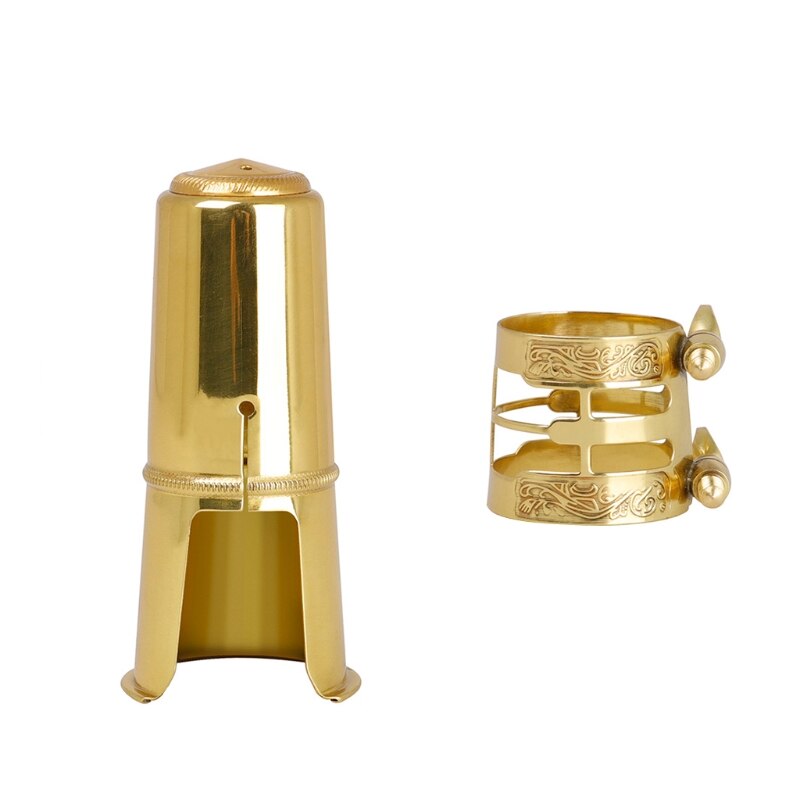 Professionele Tenor Sopraan Altsaxofoon Metalen Mondstuk Gold Lak Mondstuk Sax Mond Stukken: 2