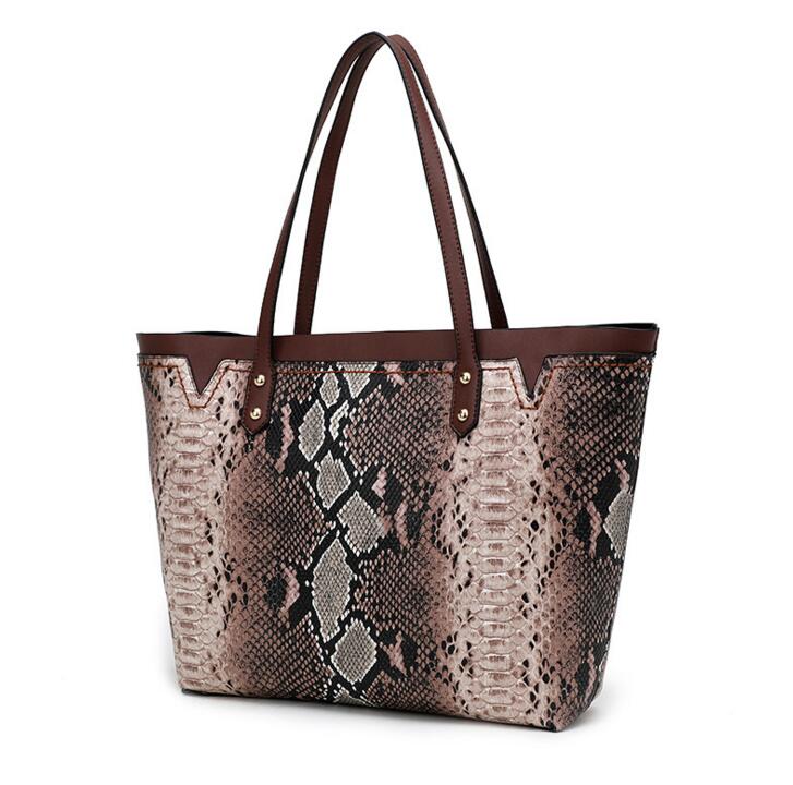 Vrouwelijke Broodjes Moeder Mummie Zak Tote Kleur Snake Snake Schoudertas Mode Tassen Voor Vrouwen LS14: brown