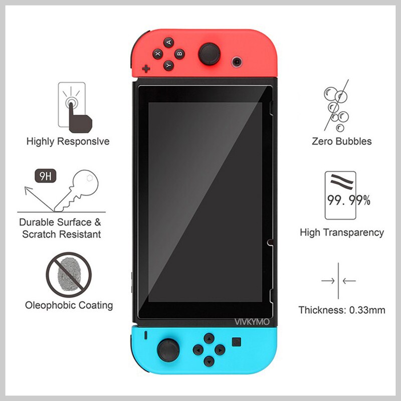 [ 4 stück] farbschutzfolie für nintendo switch, hochauflösende schutzfolie aus gehärtetem glas mit blaulichtfilter