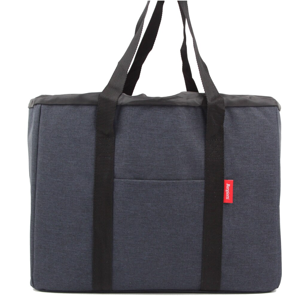 Eco-sacos frescos e isolados, saco térmico isolado, transporte quente frio reusável fino resistente do alimento do tote da mercearia grande, cordão: Navy Blue