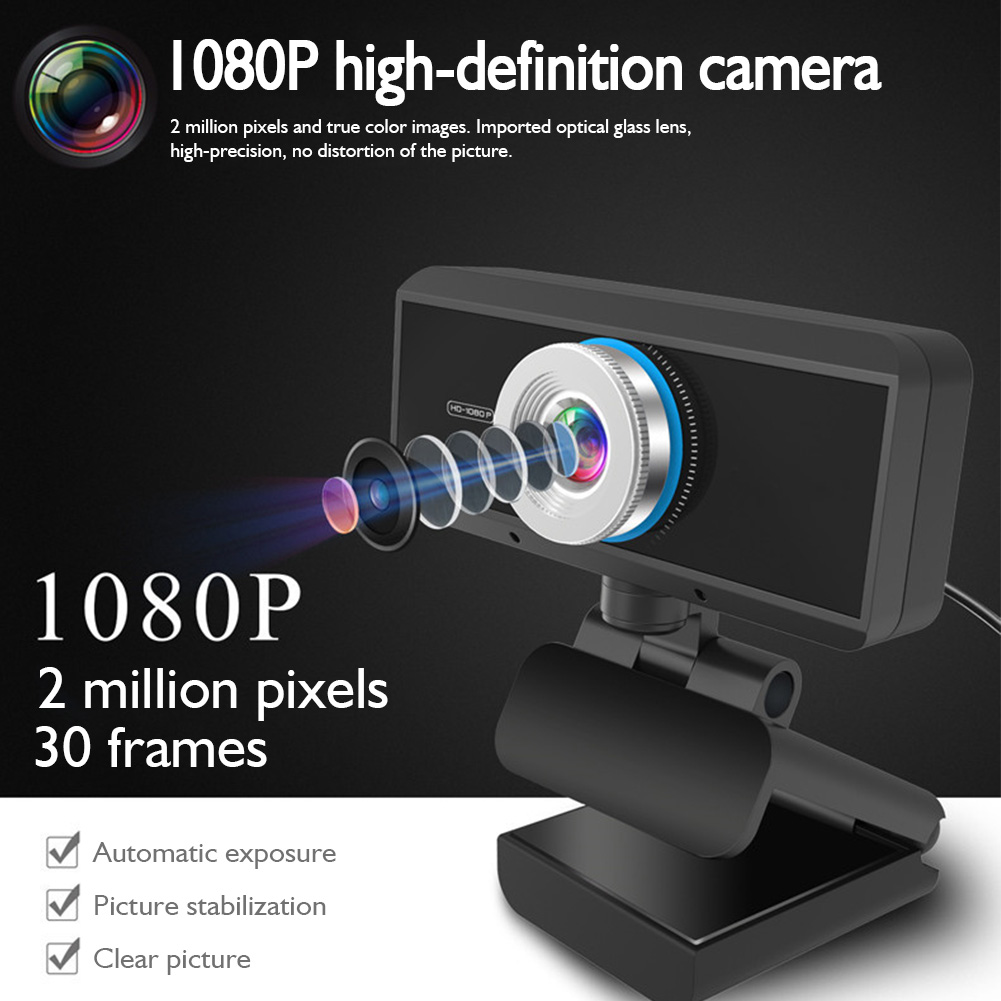 Usb Hd 1080P Webcam Ingebouwde Microfoon Kantoor Laptop Thuis Computer Gaming 180 Groothoek Video Web Camera desktop Pc Webcam
