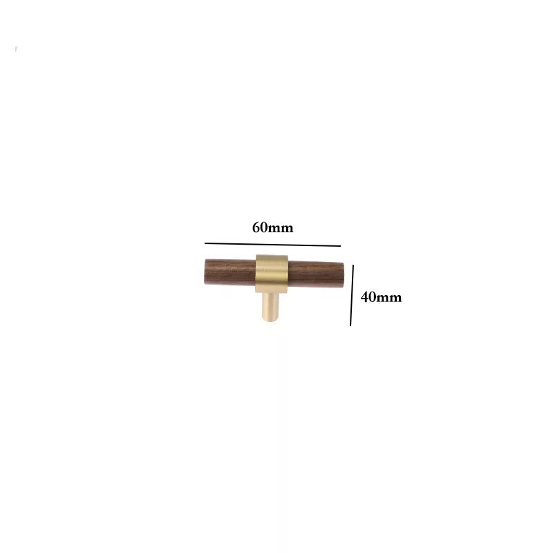 Messing Nussbaum Schrank Griffe Holz Griff für Schrank Kommode Knöpfe Schublade Zieht Möbel Tür Hardware: 60mm length