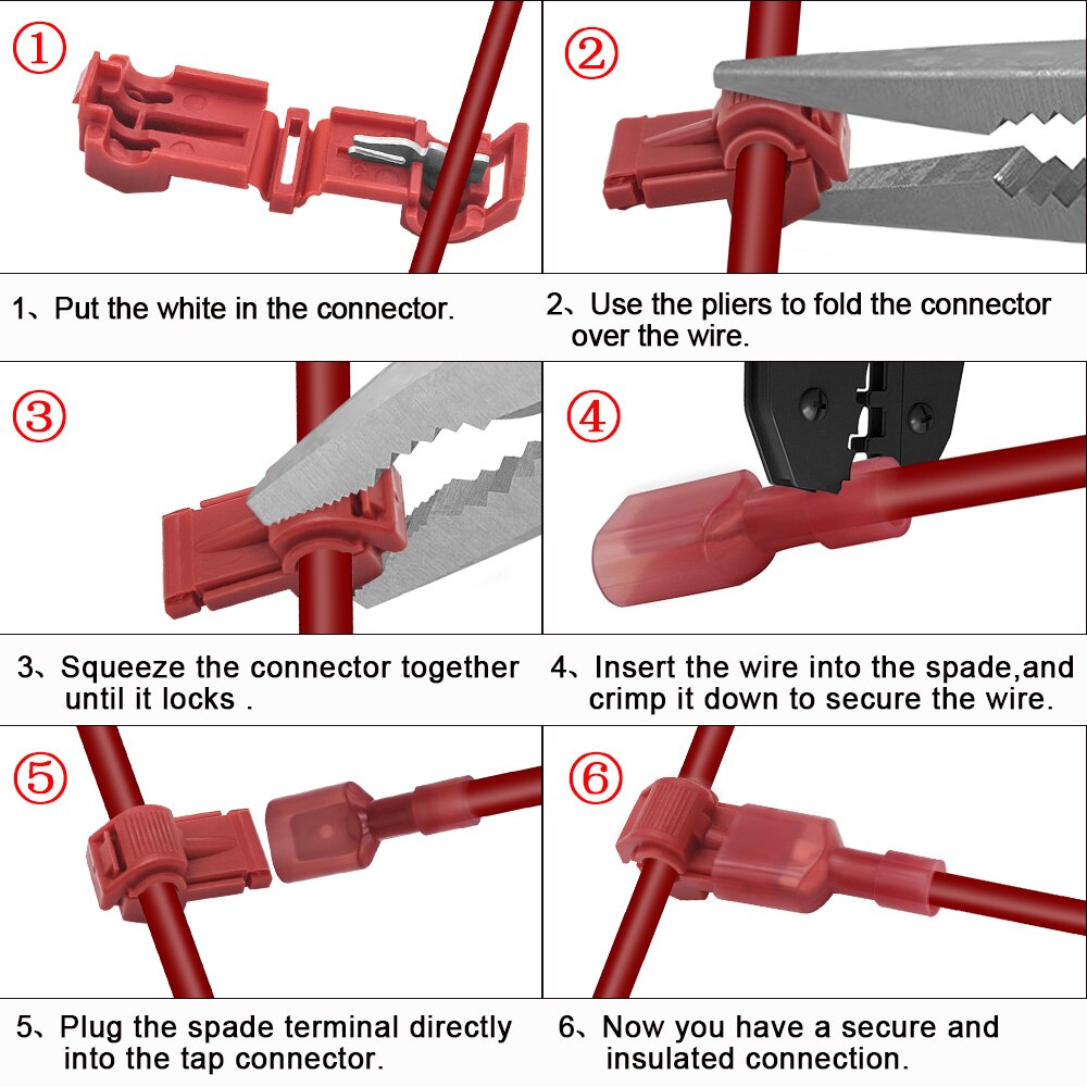240 PCS T Tap Electrical Yellow, Red Blue Electrical Connectors Quick Wire Splice Taps and Insulated Male Quick Disconnect Term