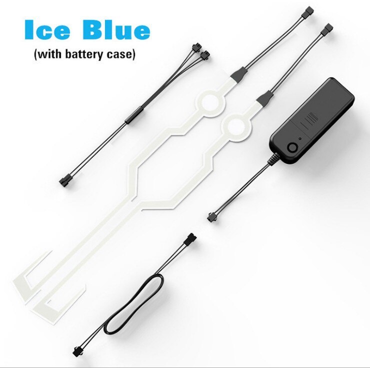 Bande lumineuse pour casque de moto avec lumière froide et nocturne, Kit lumineux d&#39;avertissement LED étanche: Ice Blue