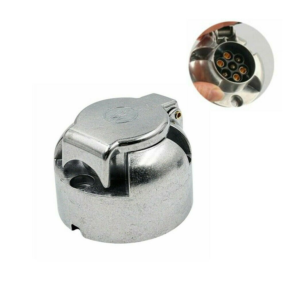 7 Pin 12V Car Trailer Towing Electric Aluminium Alloy Caravan Plug Socket Towbar Towing Socket Adapter