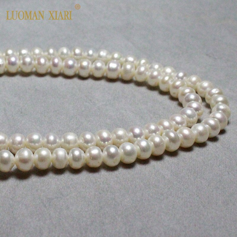 Fine AAA 100% Natural White Freshwater Pearls Wheels shape Beads For Jewelry Making DIY Bracelet Necklace Earrings 7-8mm