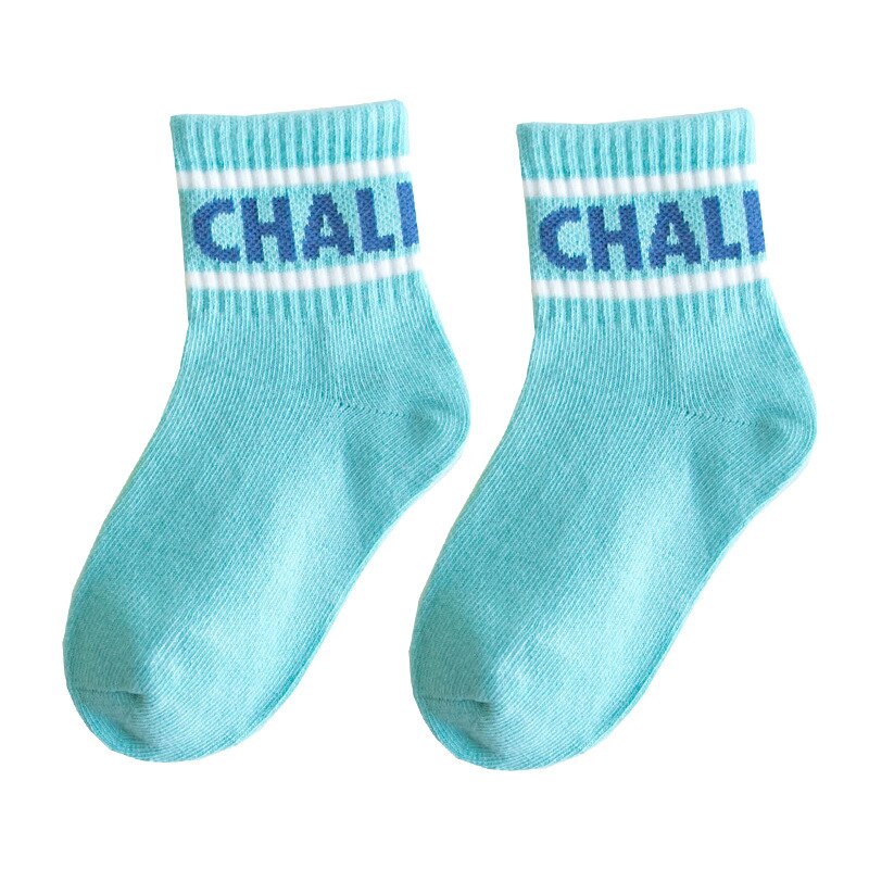 Chaussettes pour enfants 1 paire | Chaussettes en coton, multicolores, rayées avec des bandes parallèles et des lettres, pour garçons de 1 à 8 ans, sélection: 9 / 5-8 Year