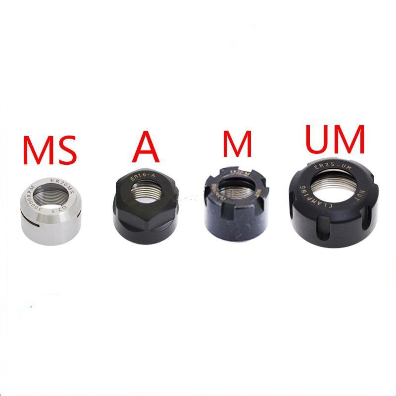 1pcs ER8 ER11 ER16 ER20 A M nut CNC Router Engraving ER collet nut clamping cnc milling turning collet chucks