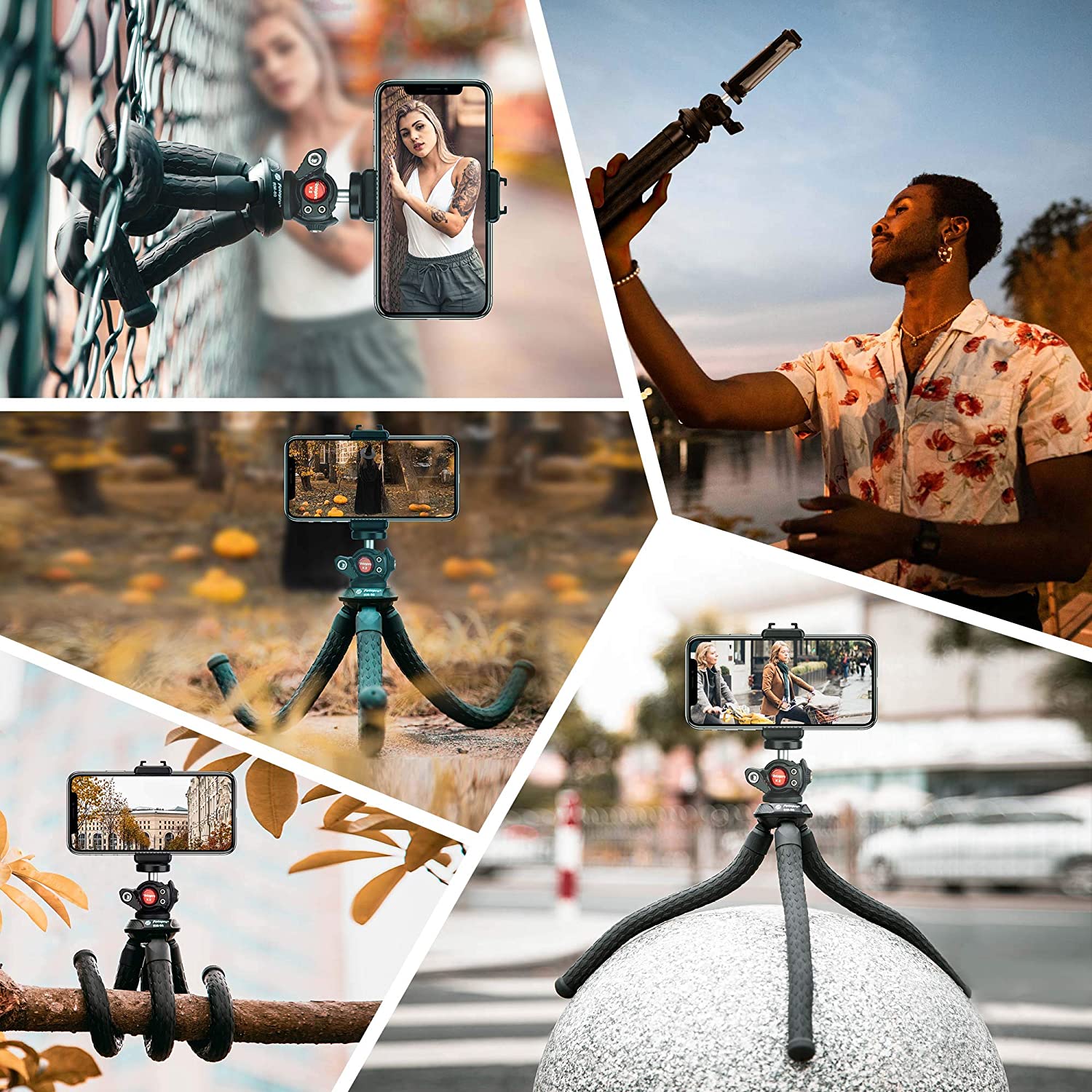 Fotopro Mini portátil impermeable pulpo flexibles Smartphone trípode de cámara fría de montaje con cabeza de bola con 1/4 tornillo