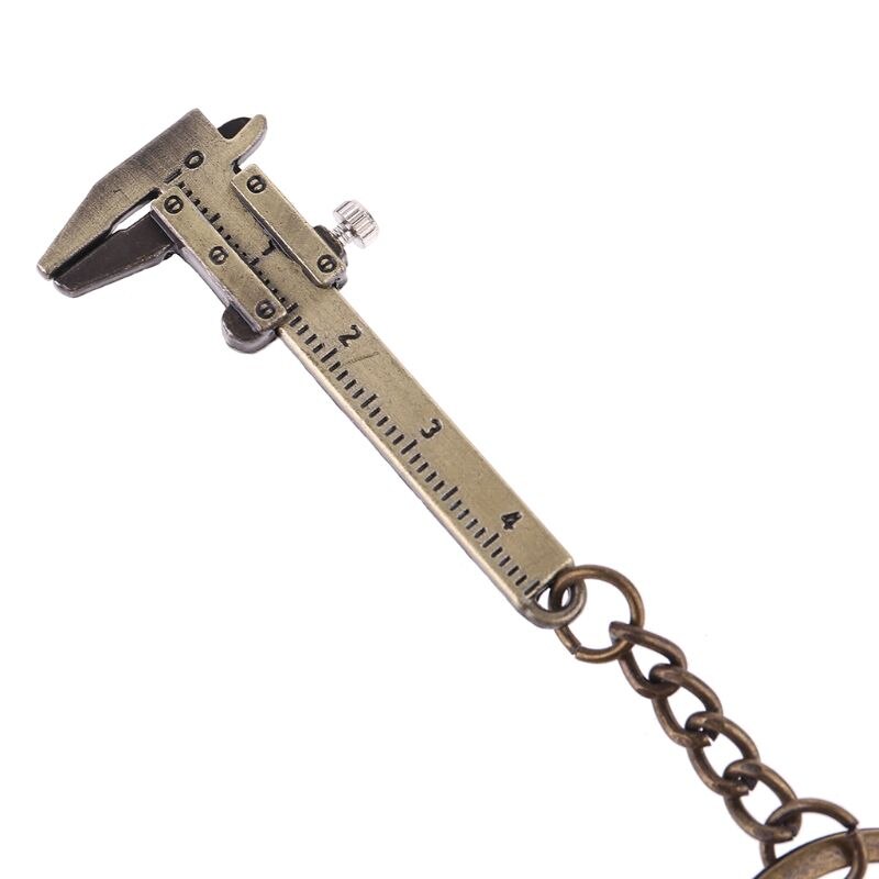 Portable Mini Vernier Caliper Key Ring Alloy Calipers Gauge Slide Ruler Keychain B85C