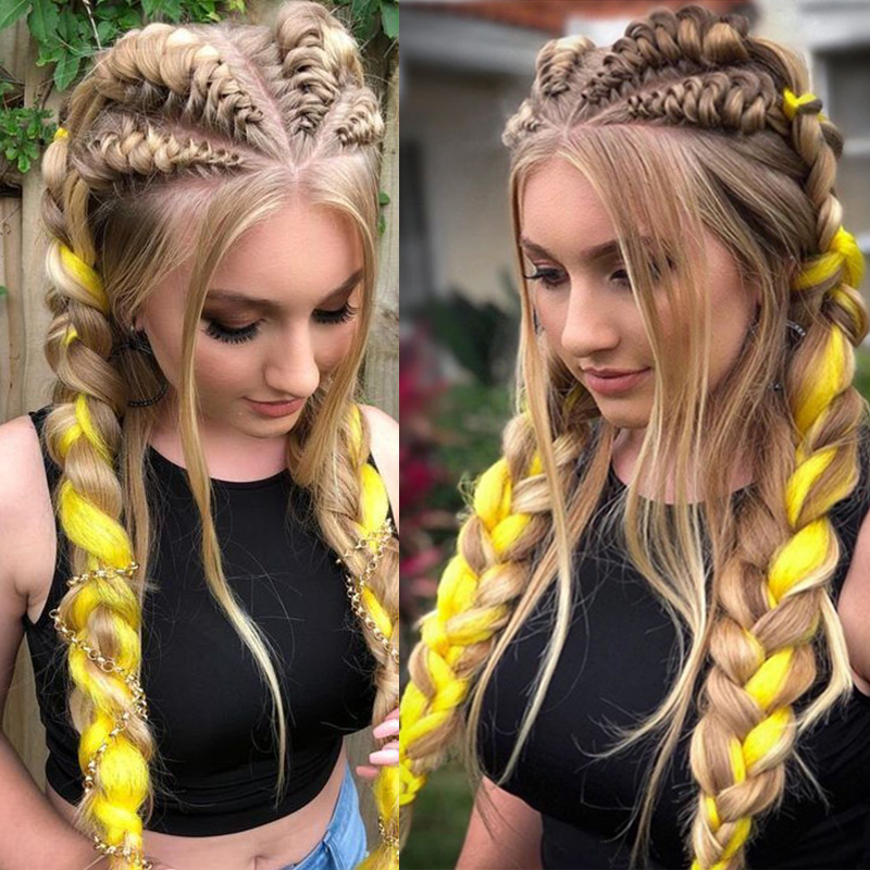 Capelli sintetici Kanekalon tutto'uncinetto Intrecciare i capelli pre allungati Ricci jumbo Trecce Estensioni Accessori per capelli per trecce per ragazze