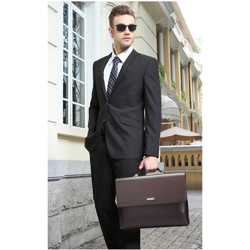 Men's Briefcase Portfolio Men's bag over the shoulder Laptop bags pu Leather Shoulder bag office Belt bag Messenger