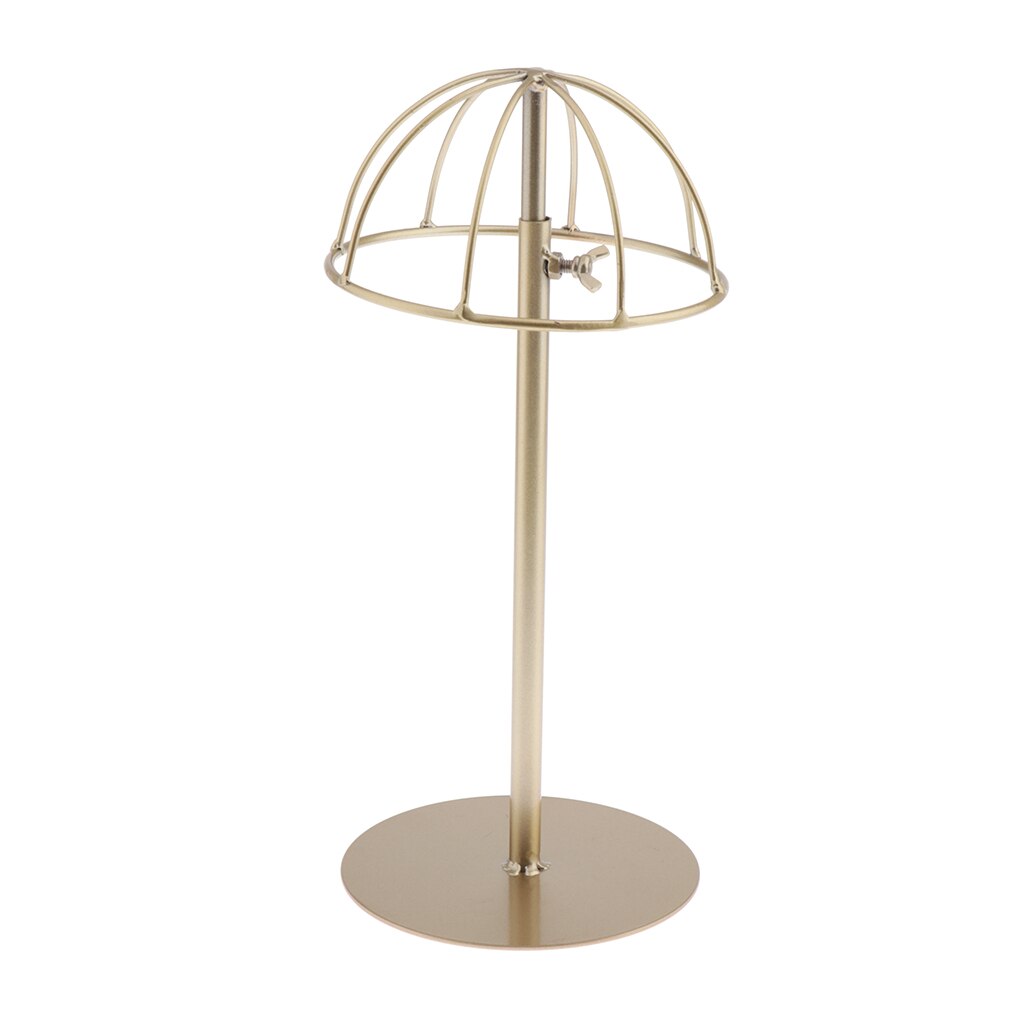 Vintage guld metall hatthylla/keps/peruk hållare fristående display stativ