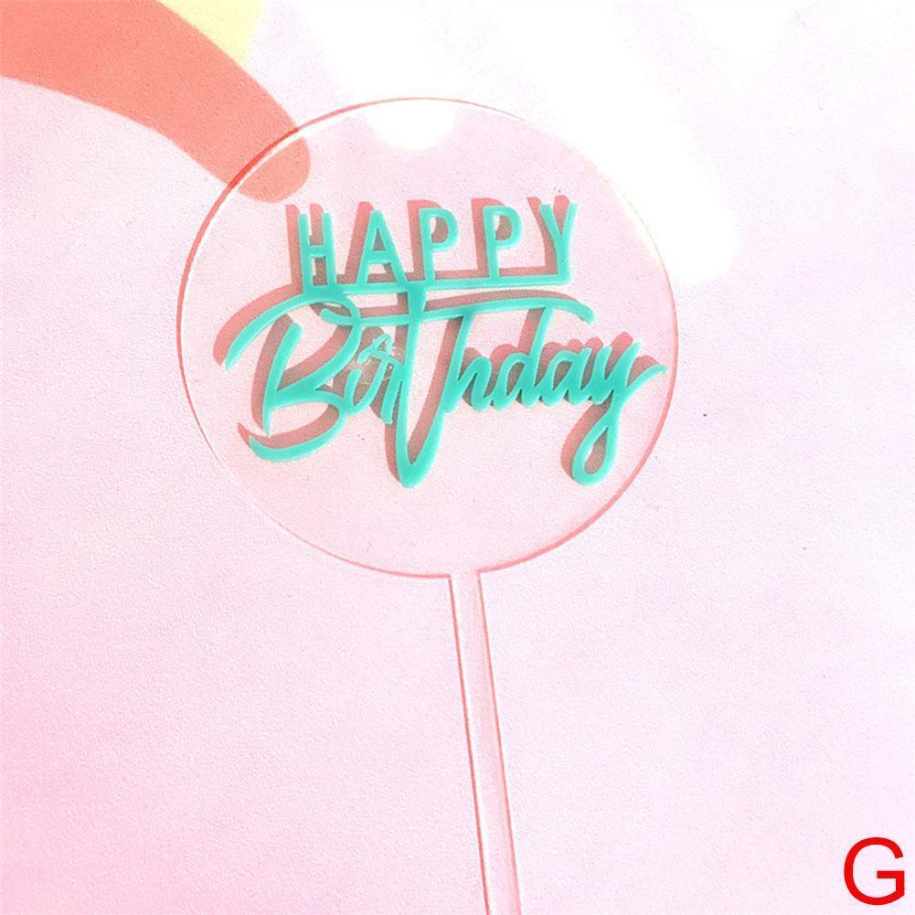 Double Layer Acrylic Cupcake Topper Happy Birthday Topper Shower For Birthday Party Baking Cake Cake Baby Supplies Decorati F1E5: G