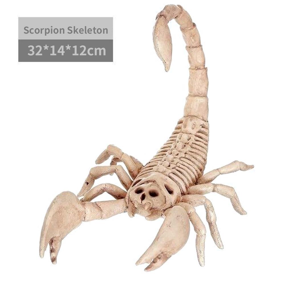 Esqueleto de escorpión movible para Halloween, esqueleto de Animal movible, mesa para ratón de murciélago de plástico, decoración de , juguetes de araña: Scorpion Skeleton