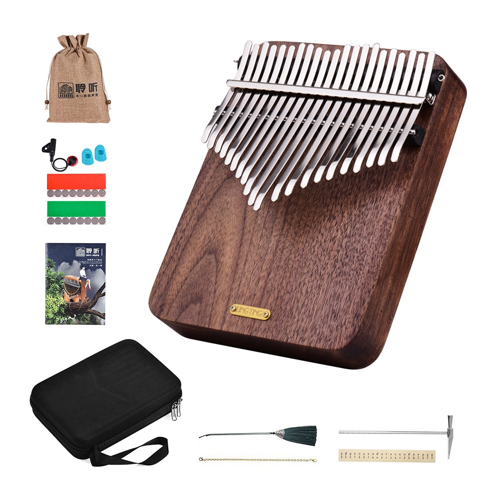 Kalimba, 21 teclas, Piano de caoba, instrumentos musicales Mbira Kalimba, 21 teclas, Kit de pegatinas, Piano portátil, niños principiantes