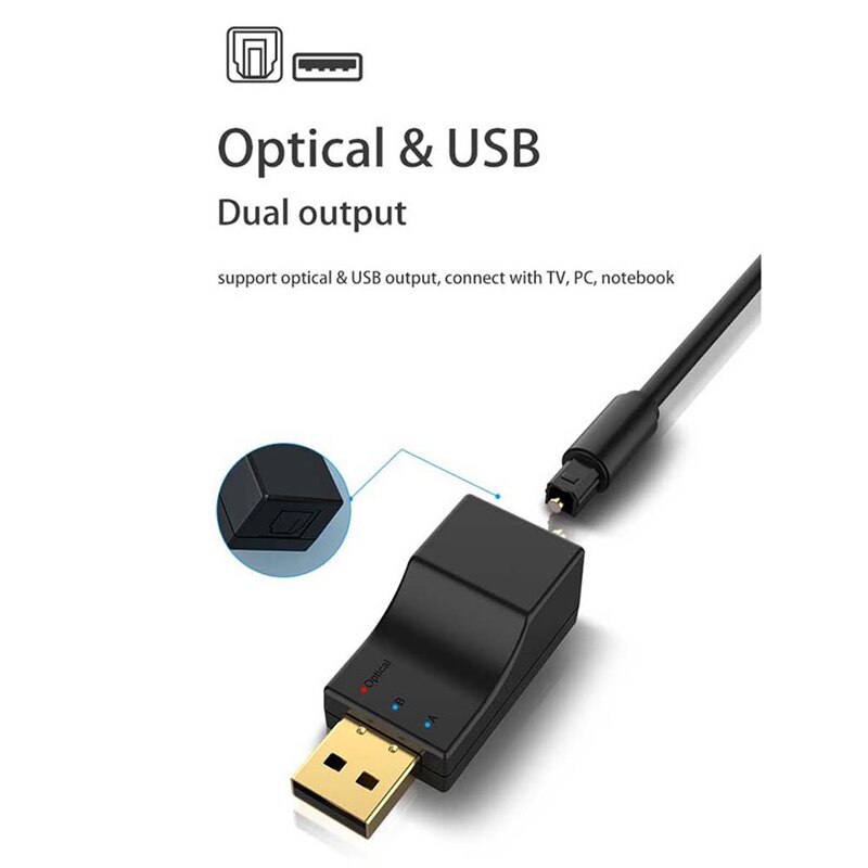 Bluetooth Transmitter + SPDIF 2 in 1 Bluetooth 5.0 Audio Transmitter Low Lantency Optical Wireless Adapter for Switch