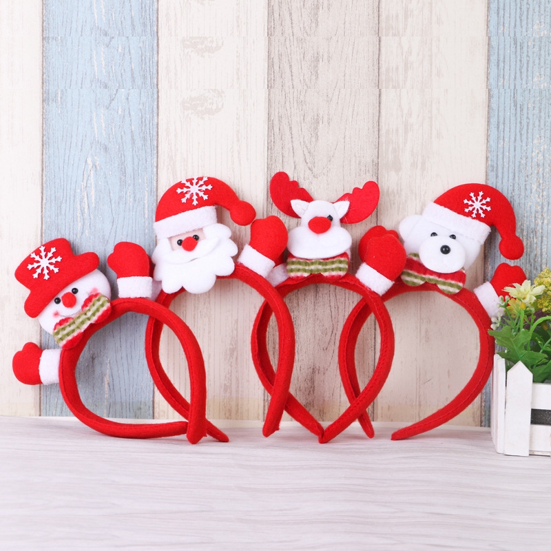 Julefest dekoration xmas lys enkelt pandebånd julepynt med let hår tilbehør hjorte pandebånd