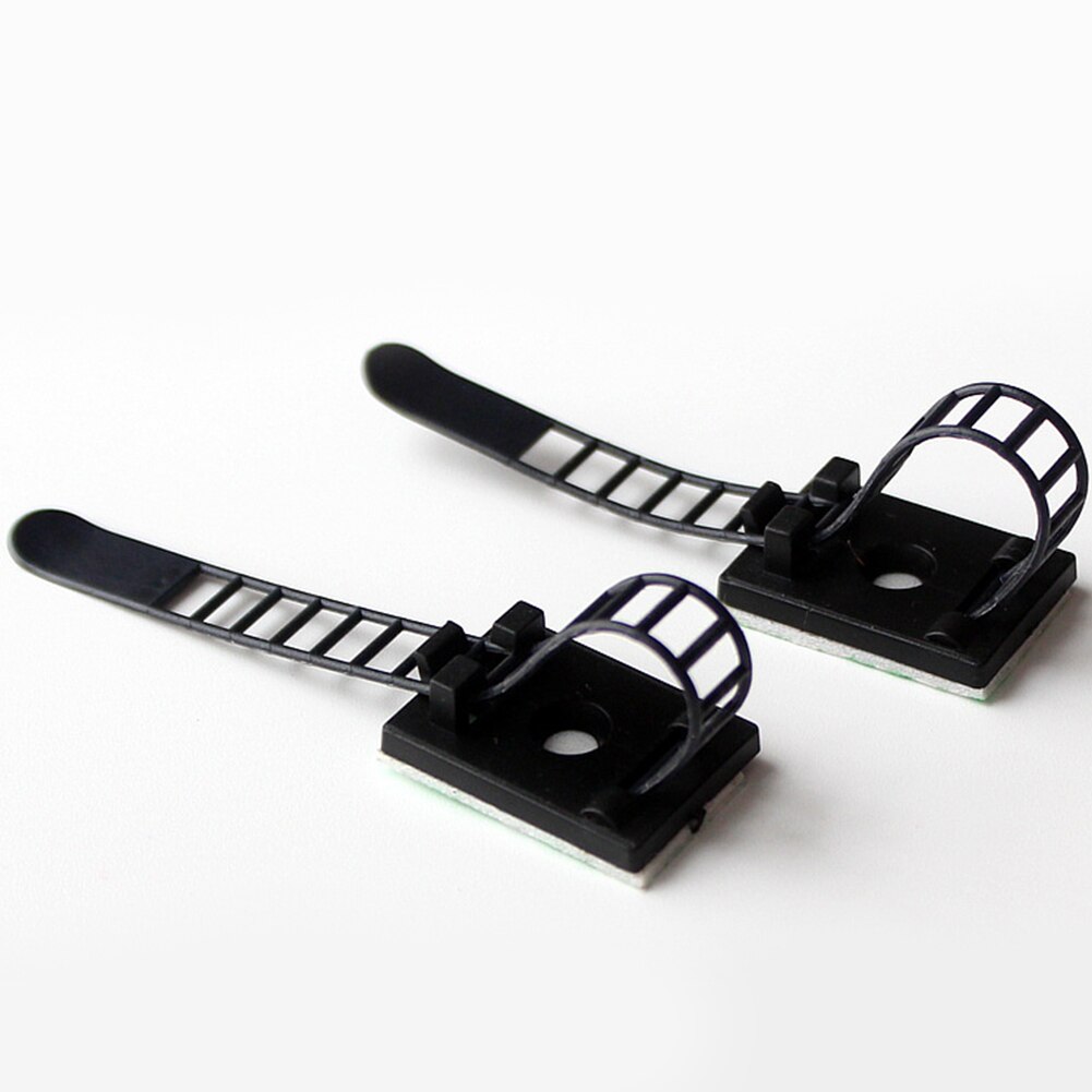 20pcs/pack Organizer Electric Cable Clip Self-adhesive Management Holder Nylon Home Wire Clamp Fixed Adjustable Mount Tie