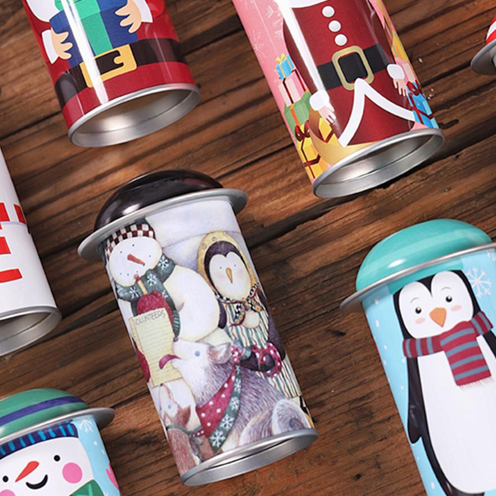 1pc joulu karkkia tina laatikko suuri kapasiteetti rauta karkkia purkki lasten laatikko joulukoristeita navidad koruja karkkia varastointi tölkki