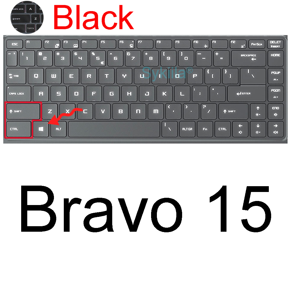 coperchio per tastiera per MSI Bravo 15 Bravo 17 A4DDR Custodia protettiva in silicone TPU 15.6 17.3 Accessori per computer portatile da gioco Nero trasparente: Rosso