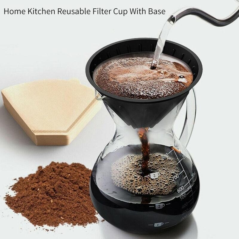 4 Colors Cone Coffee Filter Home Indoor Outdoor Portable Foldable Manual Coffe Dripper Cup Reversible Hand-pushed Funnel Tools