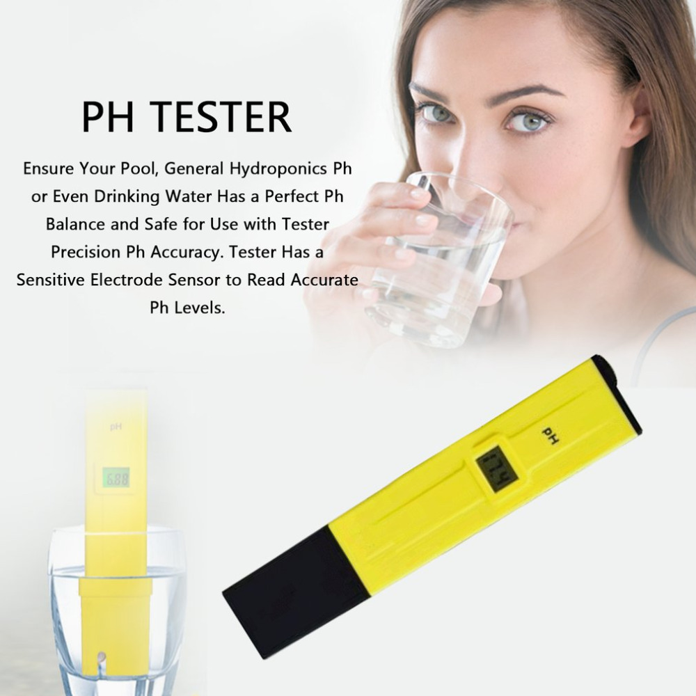 Mini LCD Digital Pen PH Meter Meters Tester Pocket Hydroponics acidity Water Test Tools for Home school laboratory Pool Portable