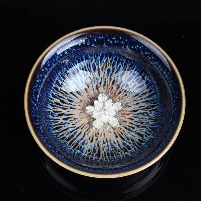 1 st Chinese Porselein China Jingdezhen Porselein Kom 45 ml 925 Pure Fine Silver Lotus Master Dragon Theekopje Thee Set giftPackage: F