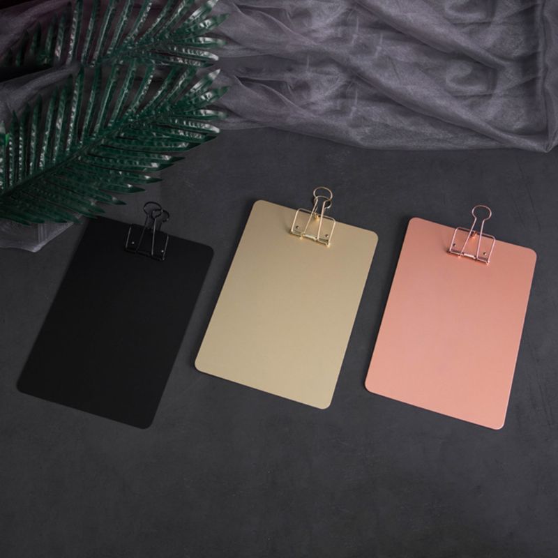 Metal Clipboard Writing Pad File Folders Document Holder School Stationery