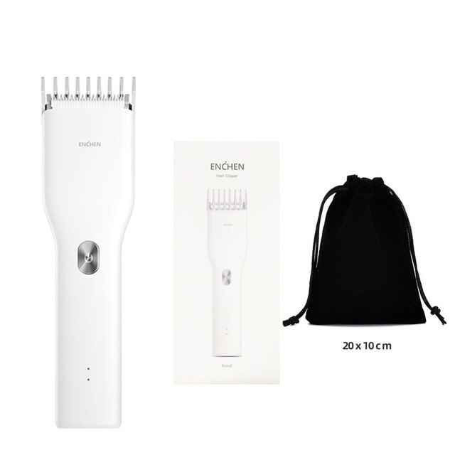 ENCHEN Hair Clipper Men's USB Rechargeable Electric Beard Trimmer Two Speed Ceramic Cutter Hair Cutting Machine: Boost White