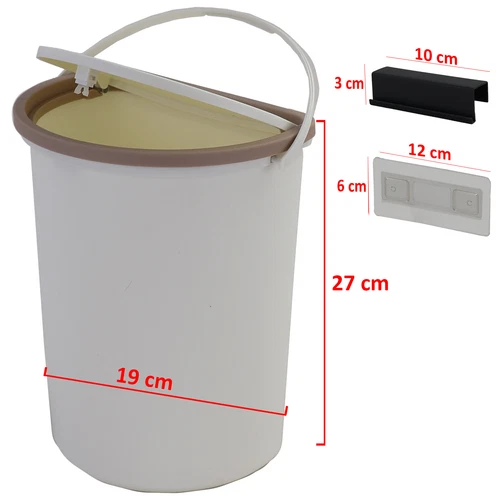 10L Trash Can Trash Bin With Lid For RV Camping Boats Caravan Motorhome Convenient For Installation On Doors Or Walls Car Trash