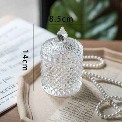 Krystal smykker opbevaring tank glas sukker krukke halskæde ring beholder arrangør praktisk snack frisk dåser køkken dekorationer: 13