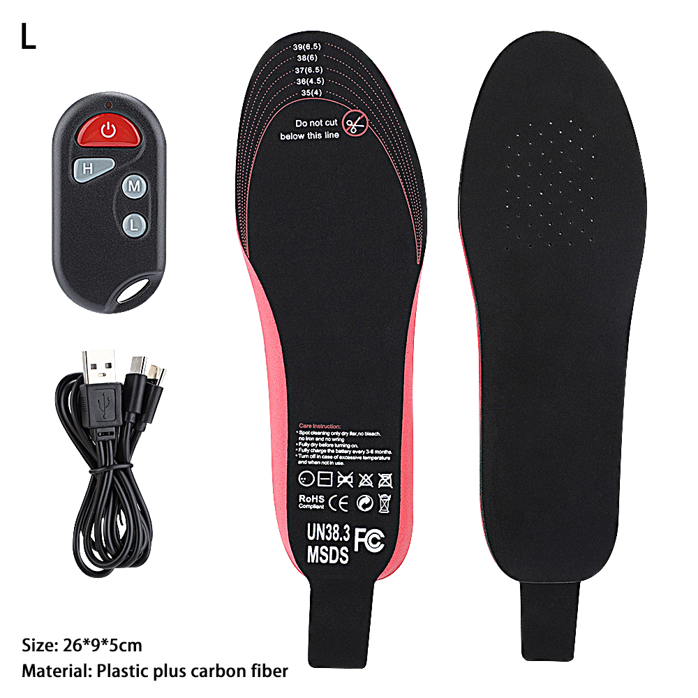 Semelles Chauffantes Rechargeables - Télécommande Sans Fil, Lavables, Découpables - Pour Ski, Randonnée, Camping - Homme/Femme