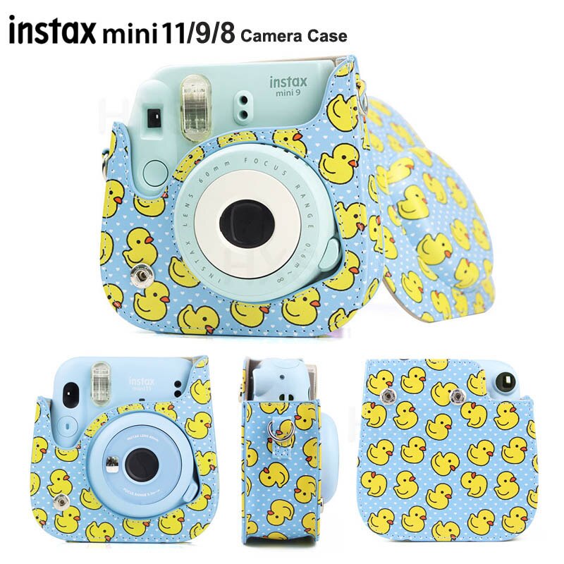 Camera Case Compatibel Met Fujifilm Instax Mini 11/9/8 Instant Film Camera, pu Lederen Tas Cover Met Verstelbare Schouderband