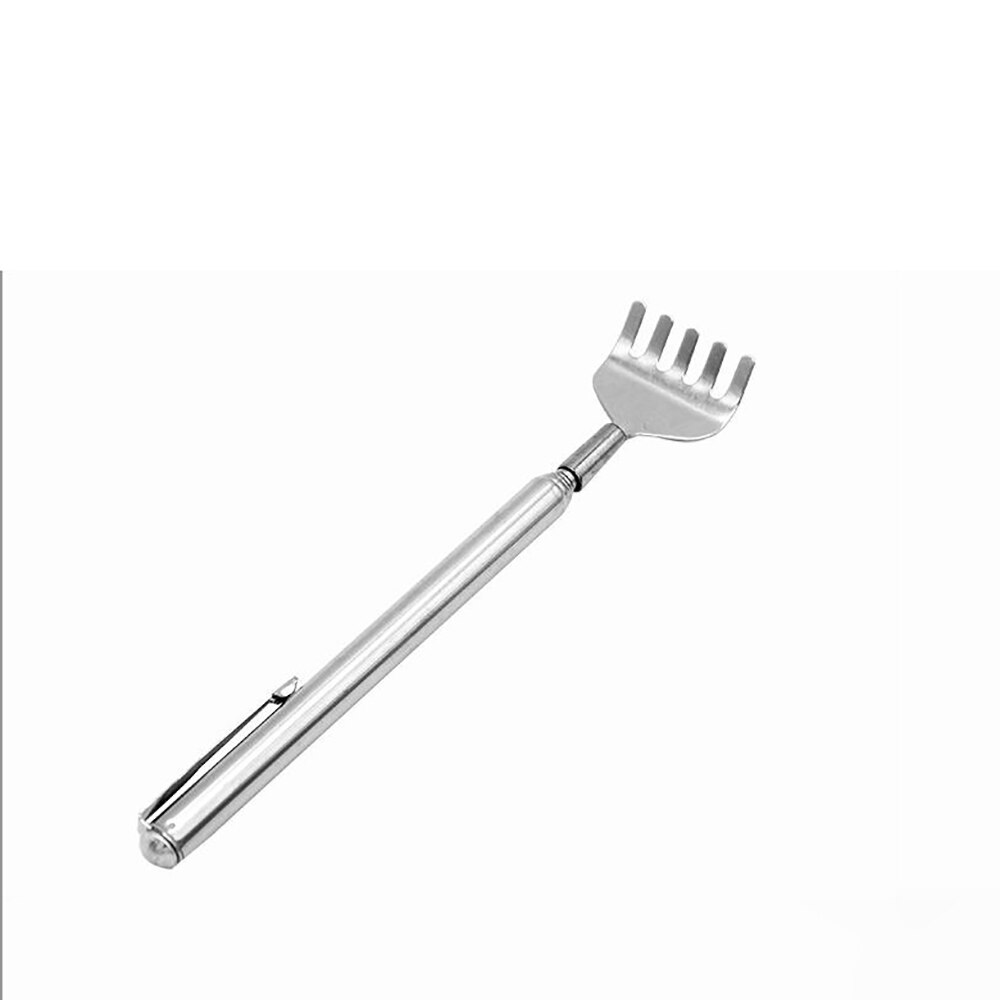 Roestvrijstalen telescopische verstelbare rugkrabber, draagbare massager, ontspanningsapparaat, uitschuifbare handzame rugkrabber, gezondheidszorg